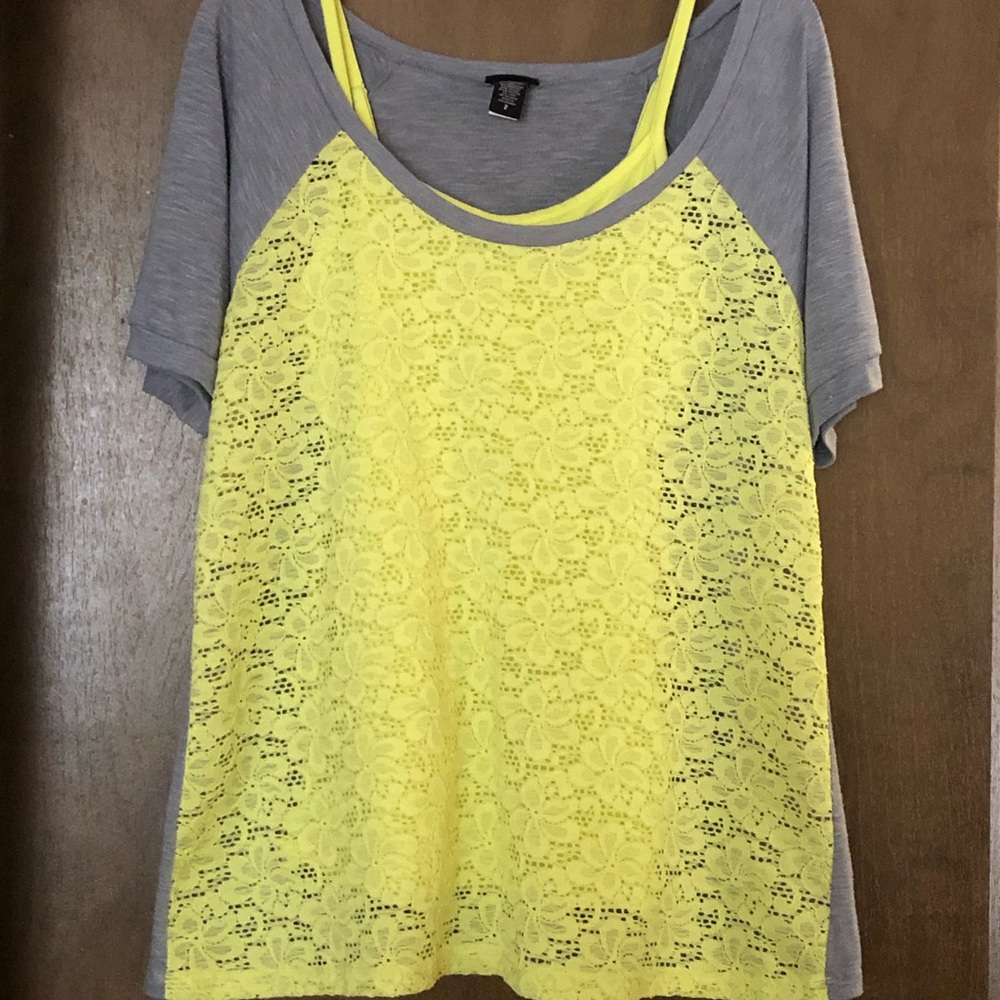 Torrid Lime Green and Gray Tank and Tee set